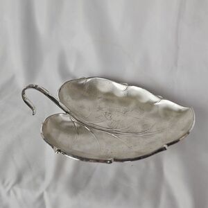 Mid Century Modern‎ Vintage Caravelle Silver Plate Leaf Dish, 7", West Germany